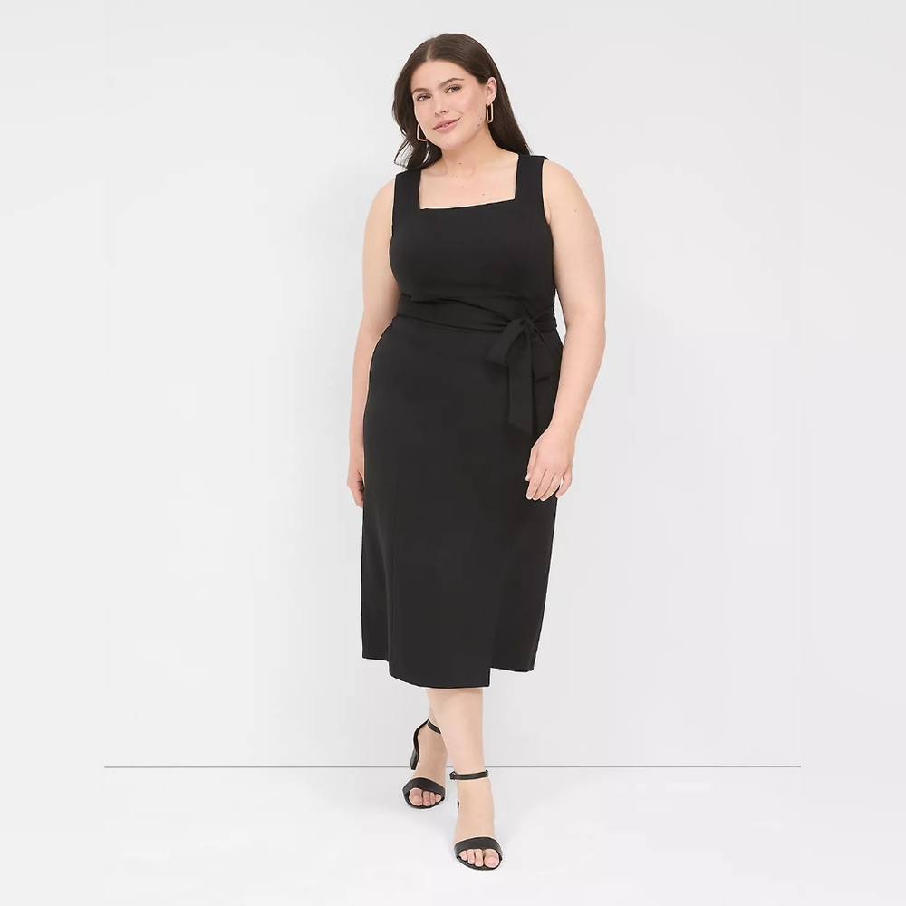 NWT Lane Bryant Ponte Square-Neck Midi Dress 28W